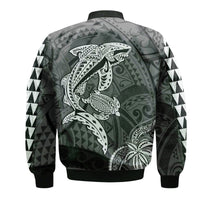 Hawaii Bomber Jacket Shark and Turtle Mix Kakau LT9 - Polynesian Pride