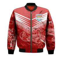 Tonga Mate Ma'a Rugby Kupesi Bomber Jacket LT9 Unisex Red - Polynesian Pride