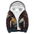 Hawaiian - Kanaka Shark Sherpa Hoodie - Bubbles Style - AH Brown - Polynesian Pride