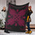 Hawaiian Quilt Maui Plant And Hibiscus Premium Blanket - Burgundy Black - AH - Polynesian Pride