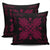 Hawaiian Quilt Maui Plant And Hibiscus Pattern Pillow Covers - Burgundy Black - AH - Polynesian Pride