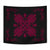 Hawaiian Quilt Maui Plant And Hibiscus Tappestry - Burgundy Black - AH Wall Tapestry Burgundy - Polynesian Pride