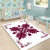 Hawaiian Quilt Maui Plant And Hibiscus Pattern Area Rug - Burgundy White - AH - Polynesian Pride