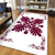 Hawaiian Quilt Maui Plant And Hibiscus Pattern Area Rug - Burgundy White - AH - Polynesian Pride