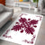 Hawaiian Quilt Maui Plant And Hibiscus Pattern Area Rug - Burgundy White - AH - Polynesian Pride