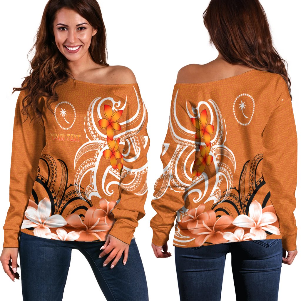 Custom Chuuk Personalised Women's Off Shouler Sweater - Chuuk Spirit - Polynesian Pride
