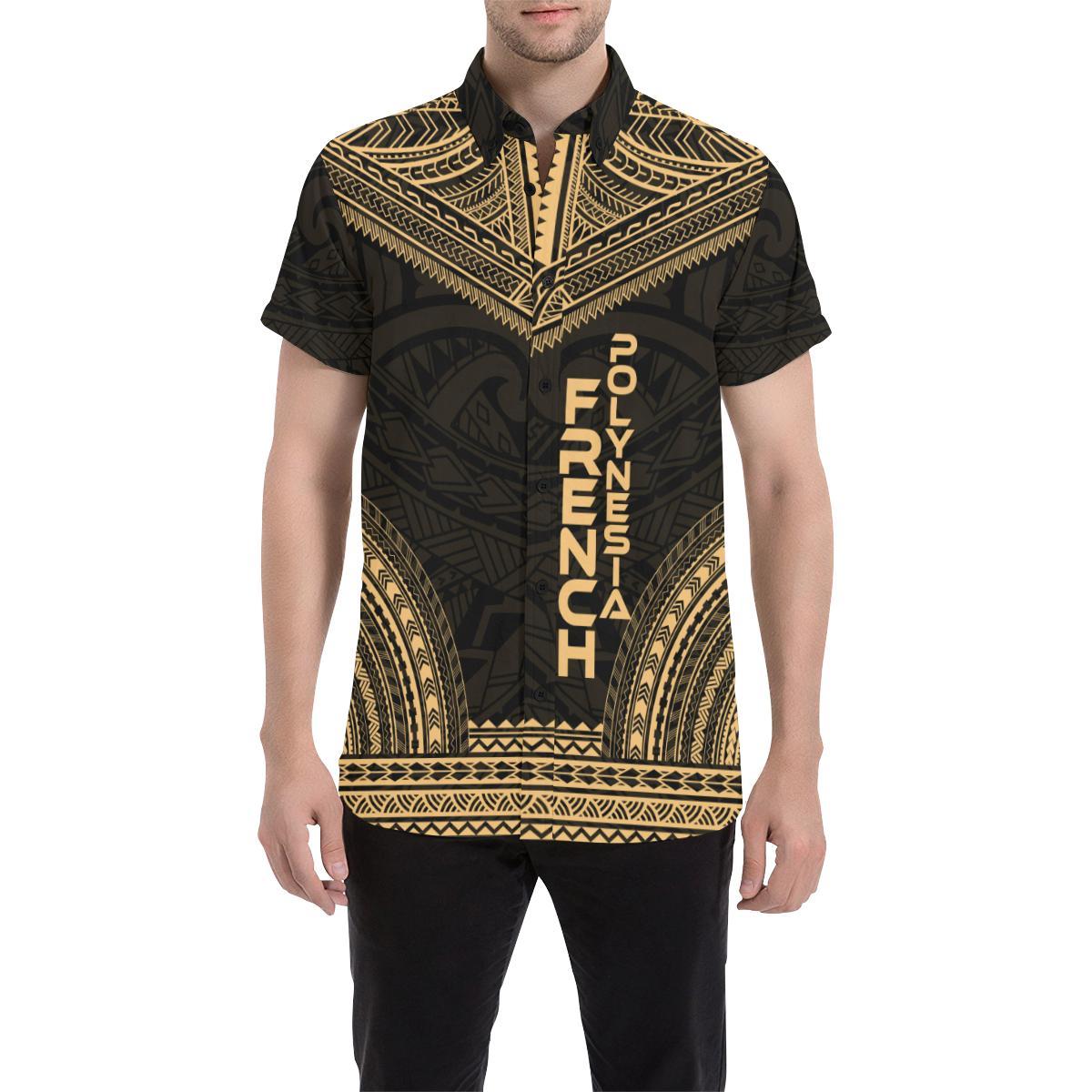 French Polynesia Polynesian Chief Shirt - Gold Version - Polynesian Pride