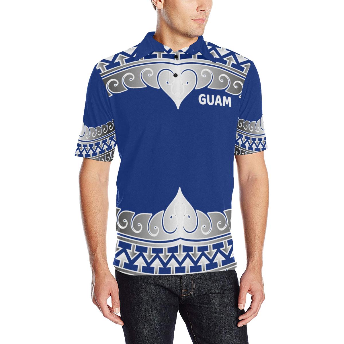 Guam Polo Shirt Guahan Wave Style Unisex Blue - Polynesian Pride