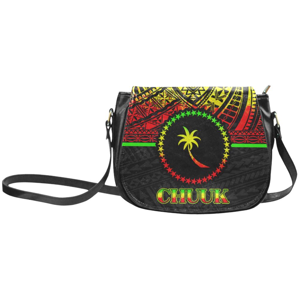Chuuk States Classic Saddle Bag - Reggae Color Version Chuuk Large Reggae - Polynesian Pride
