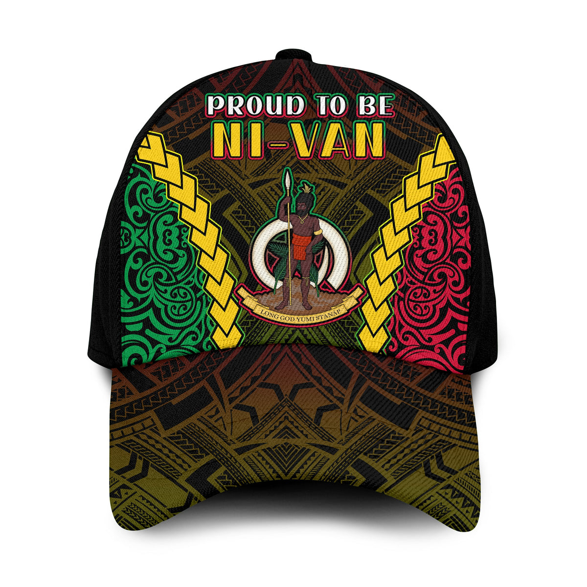 Vanuatu Indigenous Classic Cap Proud To Be Ni - Vanuatu Polynesian Pattern Ver.02 LT13 Classic Cap Universal Fit Black - Polynesian Pride
