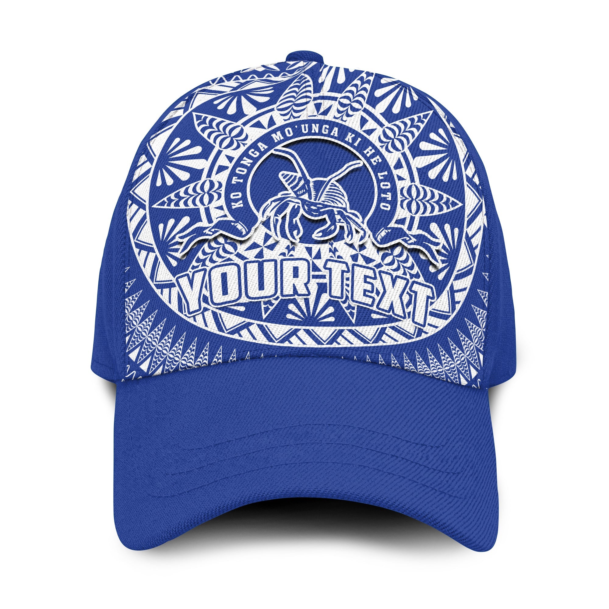 (Custom Personalised) Tupou Tonga College Classic Cap Tongan Ngatu Pattern Ver.02 LT14 Classic Cap Universal Fit Blue - Polynesian Pride