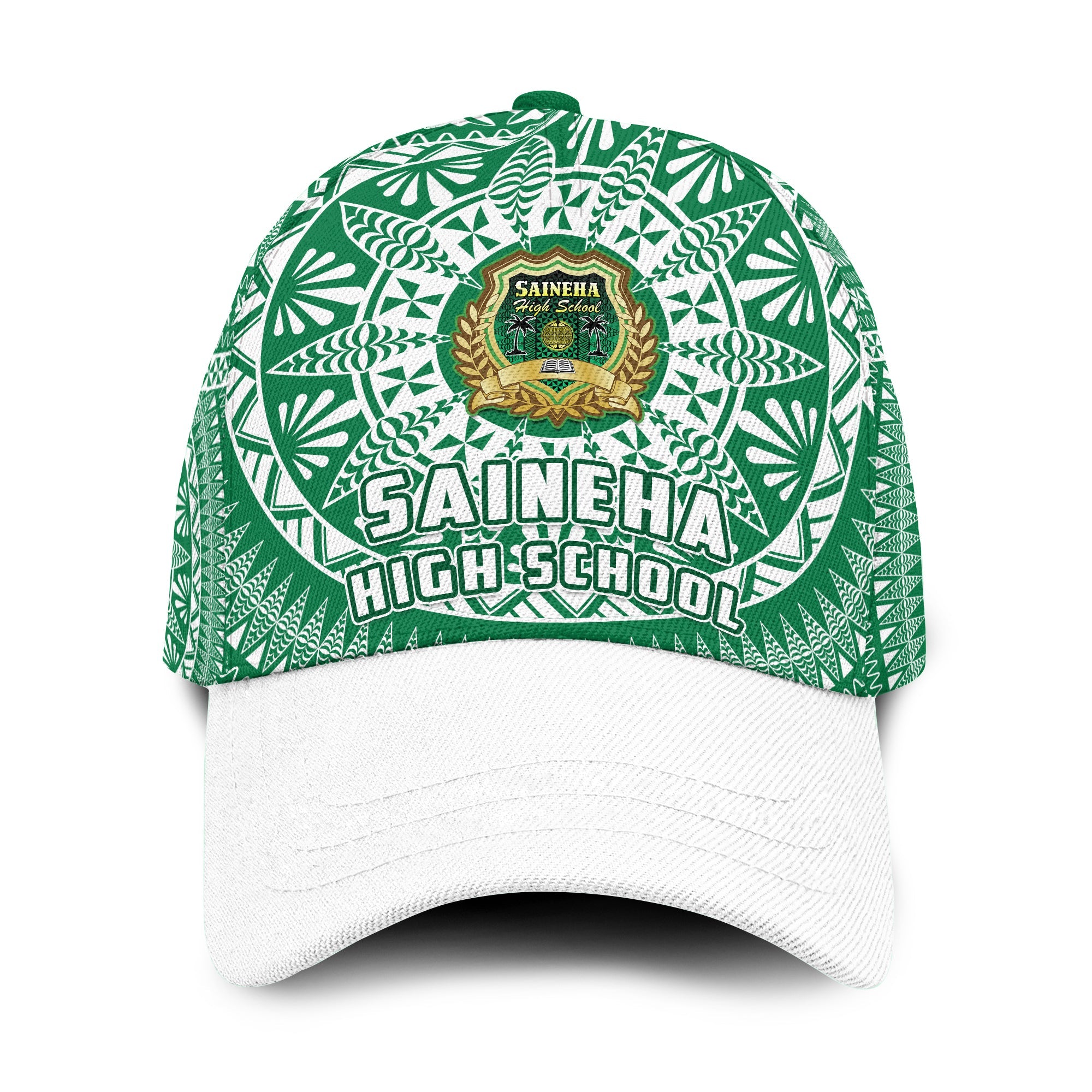 Tonga Saineha High School Classic Cap Tongan Ngatu Pattern Ver.03 LT14 Classic Cap Universal Fit Green - Polynesian Pride