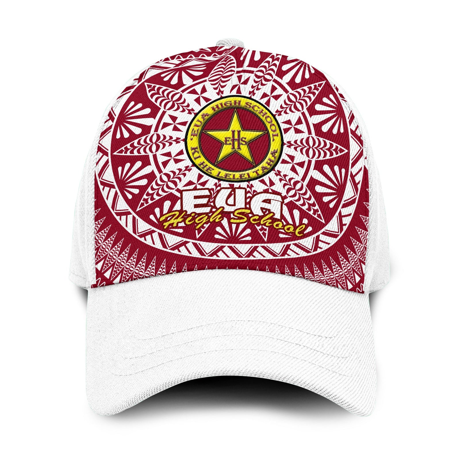 Tonga Eua High School Classic Cap Tongan Ngatu Pattern Ver.04 LT14 Classic Cap Universal Fit Maroon - Polynesian Pride