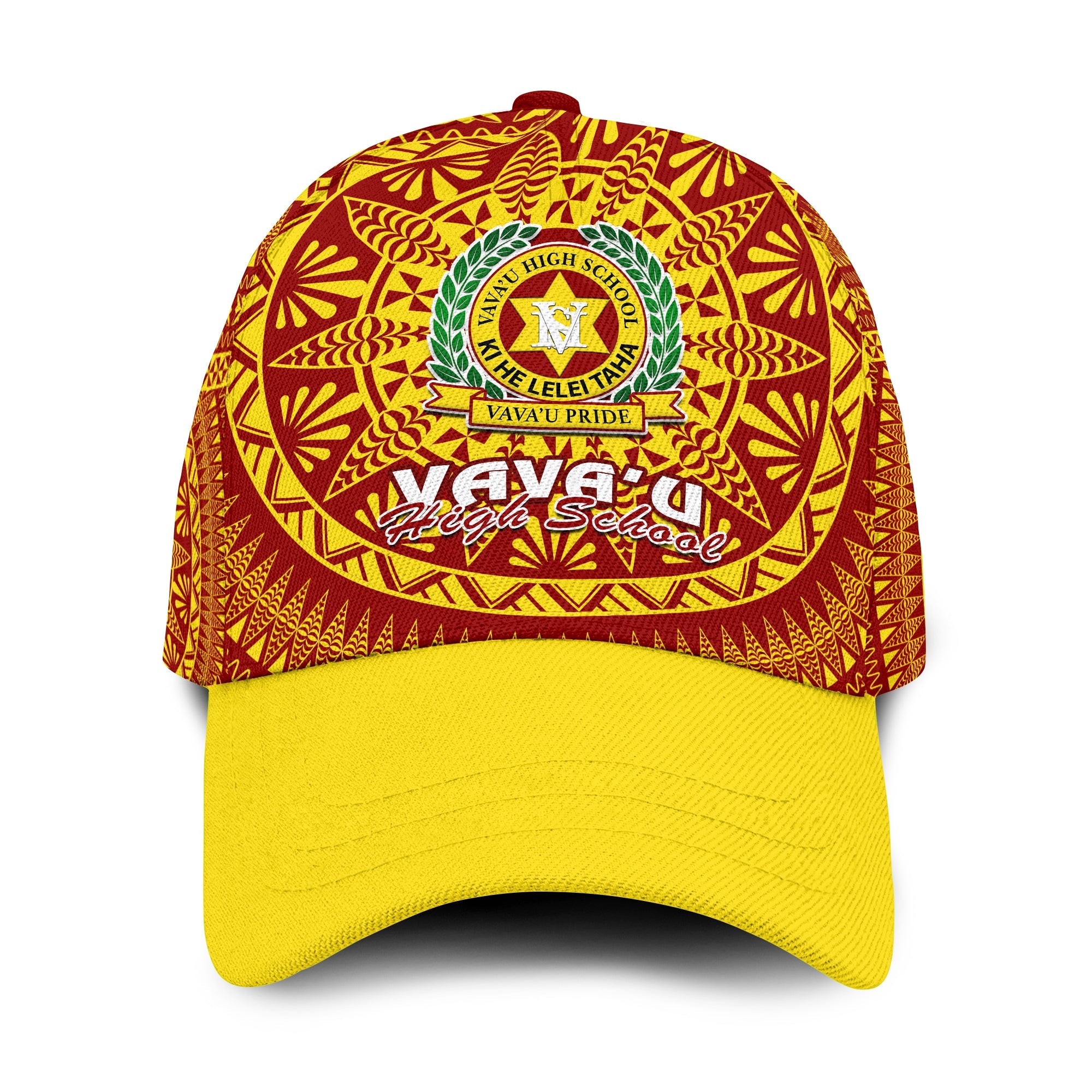 Tonga Vavau High School Classic Cap Tongan Ngatu Pattern Ver.04 LT14 Classic Cap Universal Fit Red - Polynesian Pride