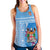 Fiji Dreamy Women Racerback Tank Tapa Pattern LT13 Blue - Polynesian Pride