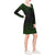 Polynesian Long Sleeve String Tie Dress - Polynesian Pattern Green Women Green - Polynesian Pride