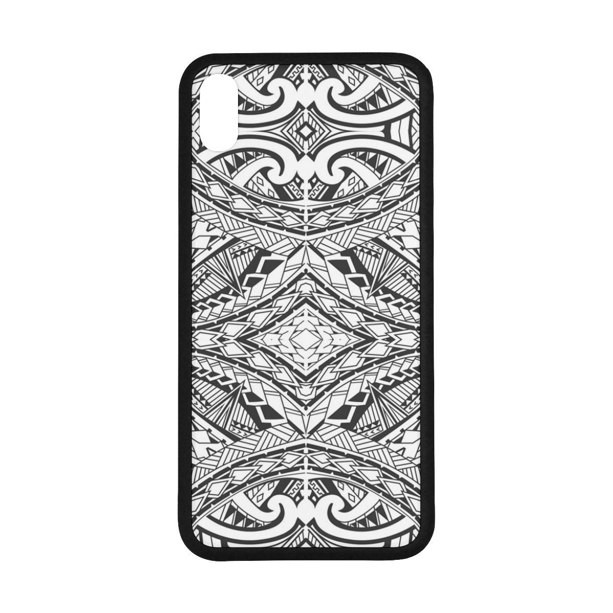 Polynesian 03 Rubber Phone Case One Size iPhone XS Max Black - White - Polynesian Pride