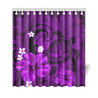 Hawaii Turtle Poly Tribal Purple Shower Curtain - Polynesian Pride