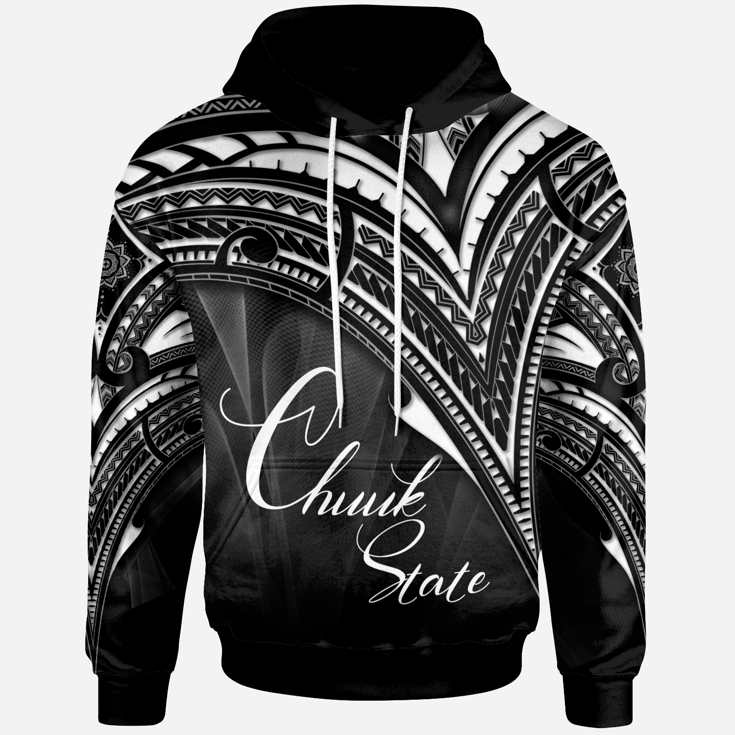 Chuuk State Hoodie Cross Style Unisex Black - Polynesian Pride