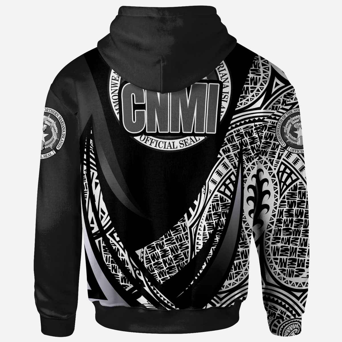 Northern Mariana Islands Hoodie White Polynesian Patterns Sport Style - Polynesian Pride