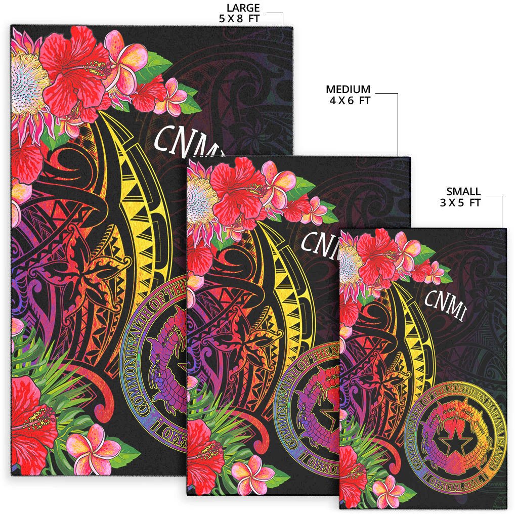 Northern Mariana Islands Area Rug - Tropical Hippie Style - Polynesian Pride