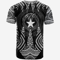 Northern Mariana Islands T Shirt Micronesian Teeth Shark Style White - Polynesian Pride