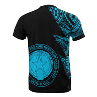 Northern Mariana Islands T Shirt Micronesian Pattern Neon Flash Style - Polynesian Pride