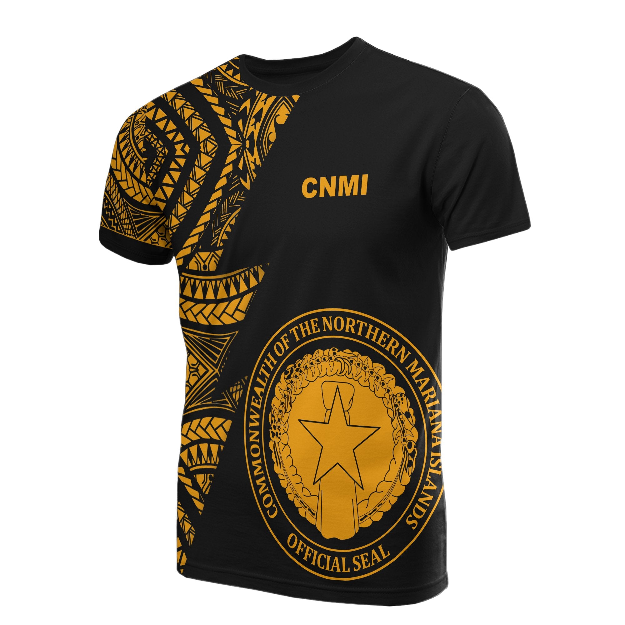 Northern Mariana Islands T Shirt Micronesian Pattern Gold Flash Style Unisex Gold - Polynesian Pride