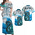 Custom Manaia Maori Matching Dress and Hawaiian Shirt Fern Aotearoa Blue Waves LT13 Blue - Polynesian Pride