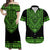 Custom Polynesian Tribal Matching Dress and Hawaiian Shirt Dashiki with Polynesian Tattoo Royal Green Version LT14 Green - Polynesian Pride