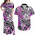 Custom Polynesian Couple Outfits Matching Hawaiian Tribal Dress And Hawaiian Shirt Tribal Plumeria with Polynesian Turtle Ver.02 LT14 Purple - Polynesian Pride