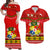 Custom Christmas Tonga Matching Dress and Hawaiian Shirt Tongan Ngatu Kilisimasi Fiefia LT14 Red - Polynesian Pride