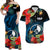 Custom Yap State Matching Dress and Hawaiian Shirt Polynesian Hibiscus Flowers LT14 Blue - Polynesian Pride