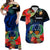 Custom Pohnpei State Matching Dress and Hawaiian Shirt Polynesian Hibiscus Flowers LT14 Blue - Polynesian Pride