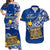 Custom Tokelau Matching Dress and Hawaiian Shirt National Badge Polynesian Happy 74th Independence Anniversary LT14 Blue - Polynesian Pride