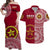 (Custom Text And Number) Tonga Eua High School Matching Dress and Hawaiian Shirt Class Of Year Tongan Ngatu Pattern LT14 Maroon - Polynesian Pride