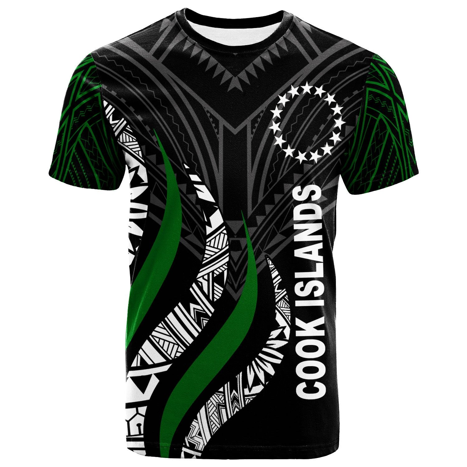 Cook Islands T Shirt Polynesian Strong Fire Pattern Unisex Black - Polynesian Pride