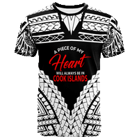 Cook Islands T Shirt A Piece of My Heart Unisex White - Polynesian Pride