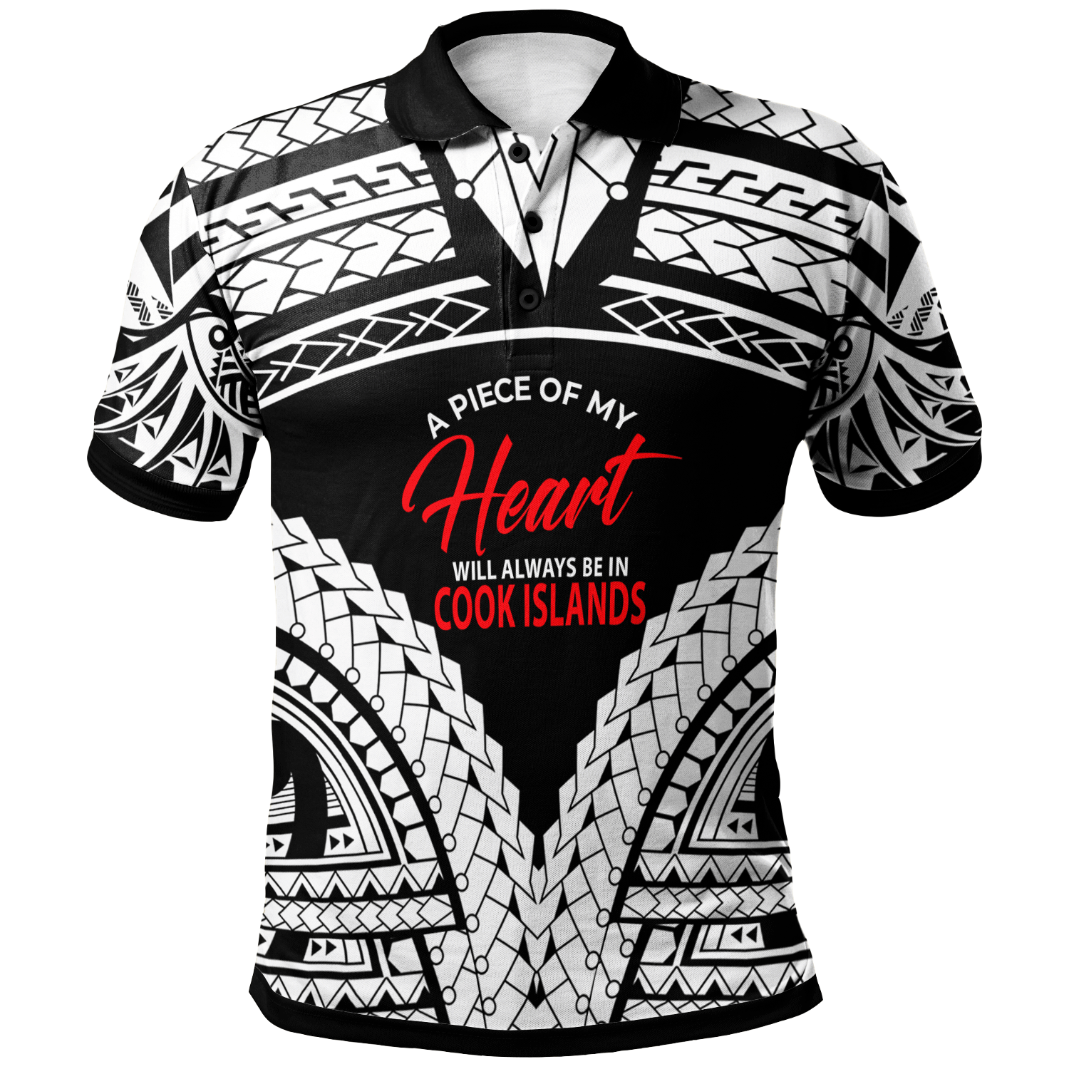 Cook Islands Polo Shirt A Piece Of My Heart White Color Unisex White - Polynesian Pride