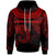 Cook Islands Hoodie Palm Leaf Texture Red Unisex Red - Polynesian Pride