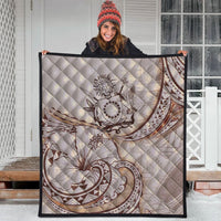 Cook Islands Premium Quilt - Hibiscus Flowers Vintage Style - Polynesian Pride