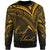 Cook Islands Sweatshirt - Cross Style Gold Color Unisex Black - Polynesian Pride