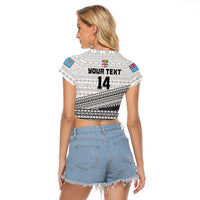(Custom Text And Number) Fiji Sevens Rugby Raglan Cropped T Shirt Fijian 7s Tapa Polynesian Art LT14 - Polynesian Pride
