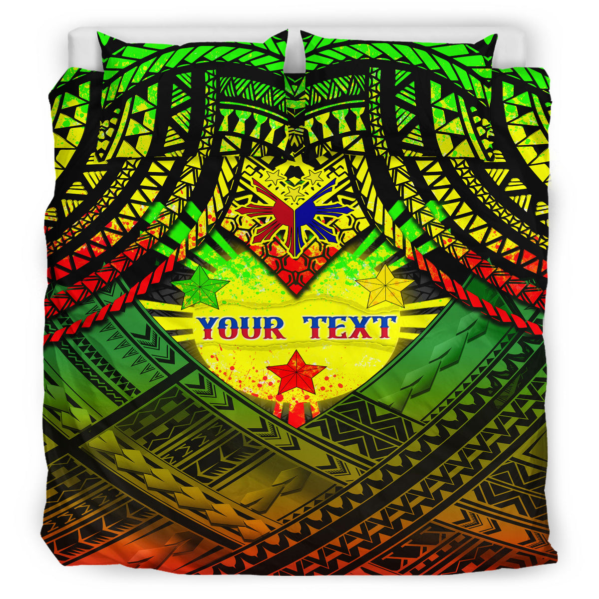 Philippines Polynesian Bedding Set - Custom Hope Begins In Your Home Reggae Style - Polynesian Pride