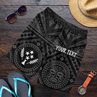 Kosrae Personalised Men's Short - Kosrae Flag In Polynesian Tattoo Style (Black) - Polynesian Pride