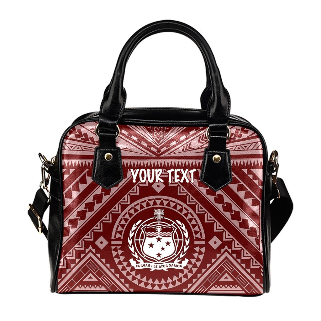 Samoa Personalised Shoulder Handbag - Samoa Seal In Polynesian Tattoo Style (Red) One Size Red - Polynesian Pride