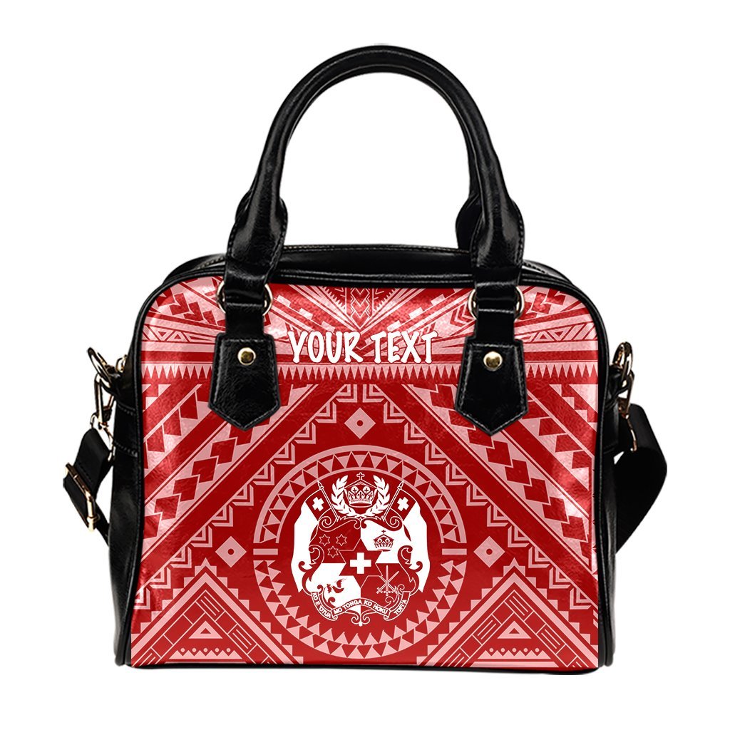 Tonga Personalised Shoulder Handbag - Tonga Seal With Polynesian Tattoo Style (Red) One Size Red - Polynesian Pride