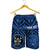 Fiji Personalised Men's Short - Fiji Seal With Polynesian Tattoo Style ( Blue) - Polynesian Pride