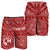 Tonga Personalised Men's Short - Tonga Seal With Polynesian Tattoo Style (Red) - Polynesian Pride