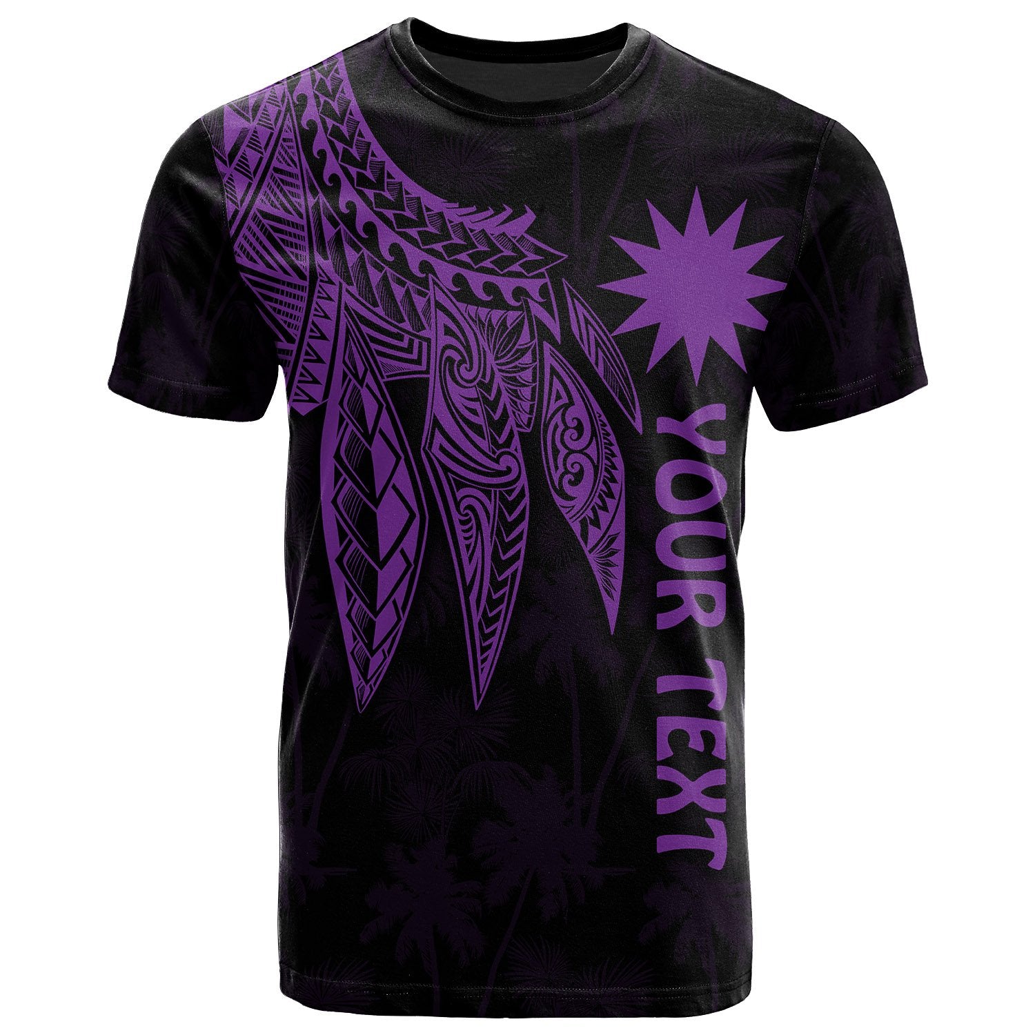 Nauru Custom T Shirt Polynesian Wings Purple Unisex Purple - Polynesian Pride